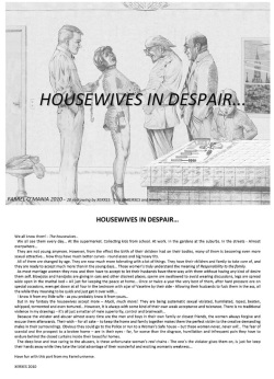 Joseph Farrel re-drawing with text "Housewives in despair 1"